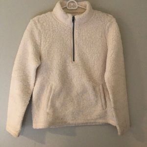 White fleece quarter zip